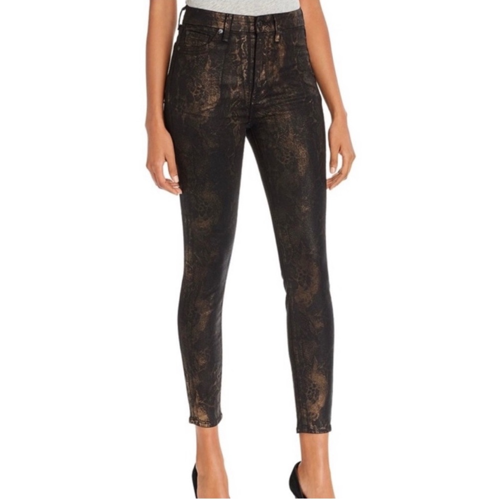 7 For All Mankind High Rise Black Gold Marble Skinny Jeans Jeans - NWT
